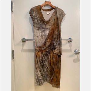 Helmet Lang Draped Jersey Dress